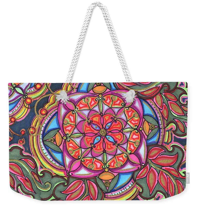 Alcohol Ink Weekender Tote Bag featuring the painting Jasmine by Vicki Baun Barry