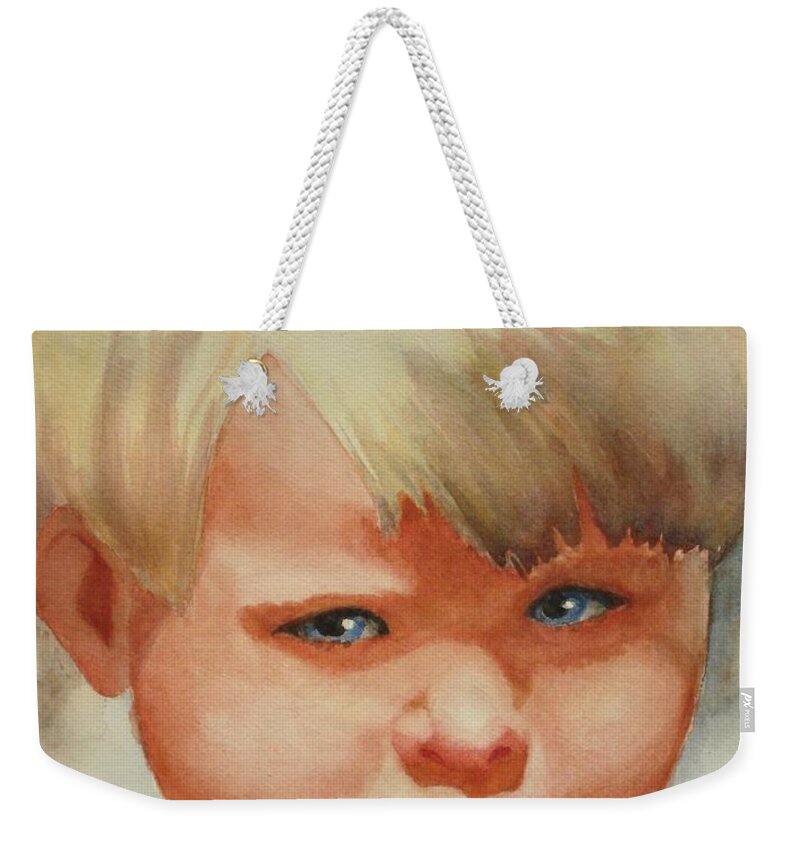 Child Weekender Tote Bag featuring the painting Jean by Marilyn Jacobson
