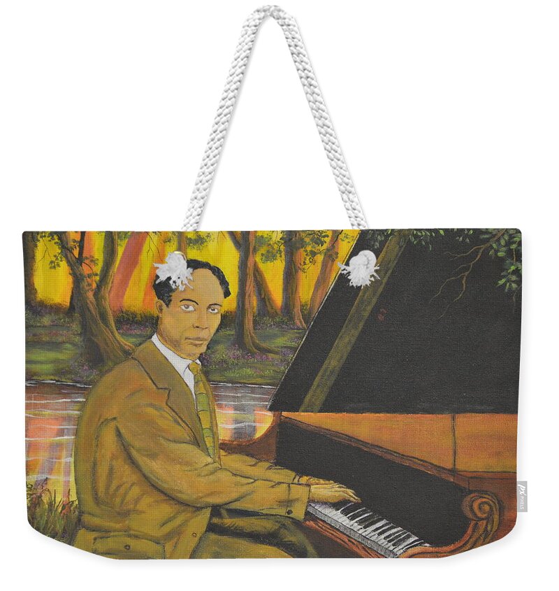 Jelly Roll Morton Weekender Tote Bag featuring the painting Jelly Roll Morton by Rod B Rainey