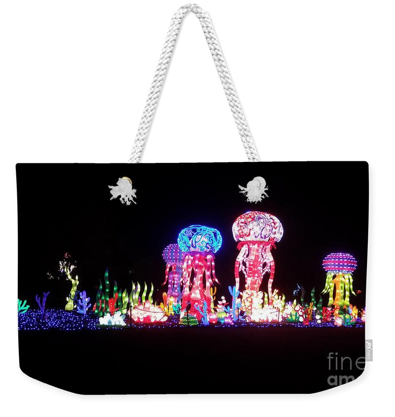 Chinese Lantern Festival Weekender Tote Bag featuring the photograph Jellyfish Chinese Lanterns by Amy Dundon