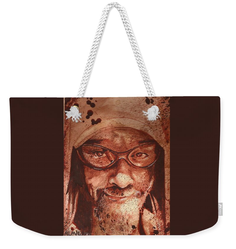 Ryan Almighty Weekender Tote Bag featuring the painting JERM SNAP - portrait by Ryan Almighty