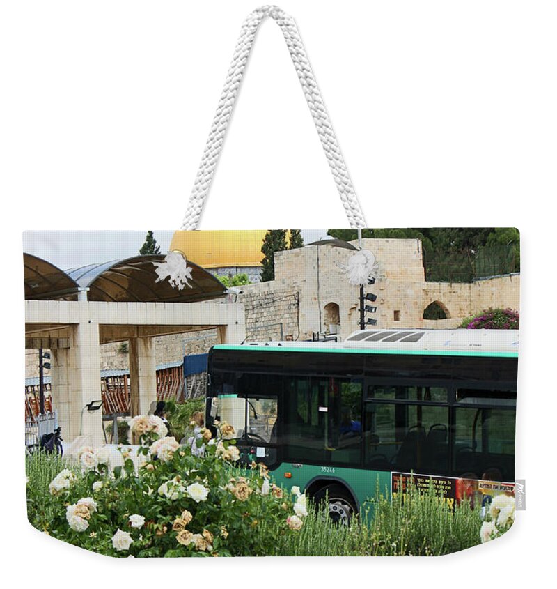 Jerusalem Weekender Tote Bag featuring the photograph Jerusalem White Flowers by Munir Alawi