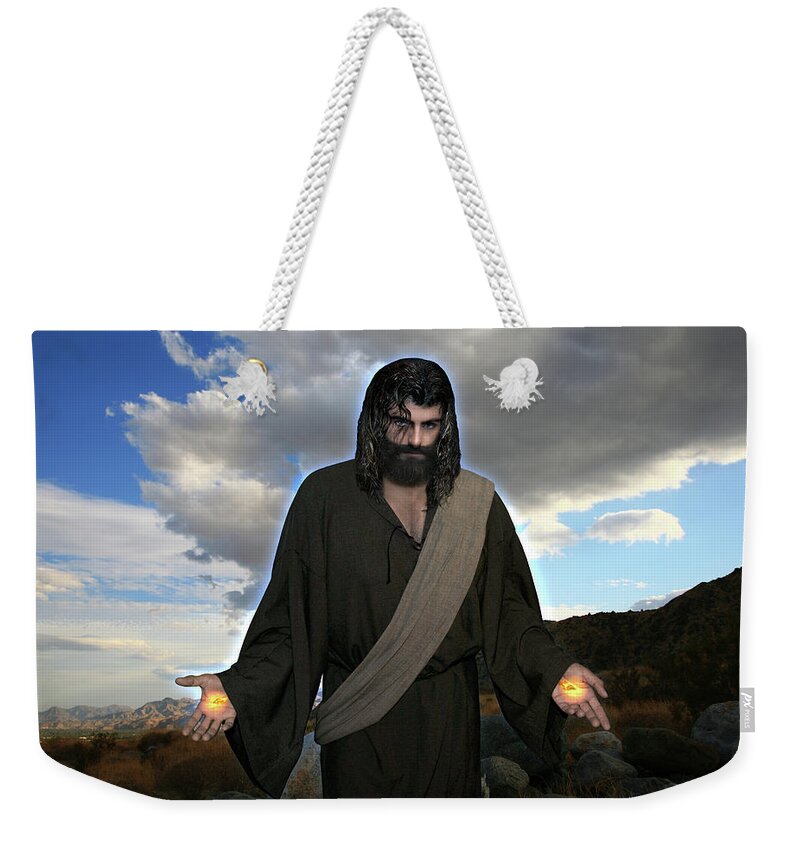 Alex-acropolis-calderon Weekender Tote Bag featuring the photograph Jesus Christ- And He Withdrew Himself Into The Wilderness And Prayed by Acropolis De Versailles