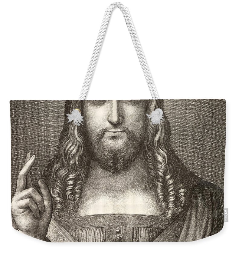 Jesus Weekender Tote Bag featuring the digital art Jesus Christ by Vintage Collectables