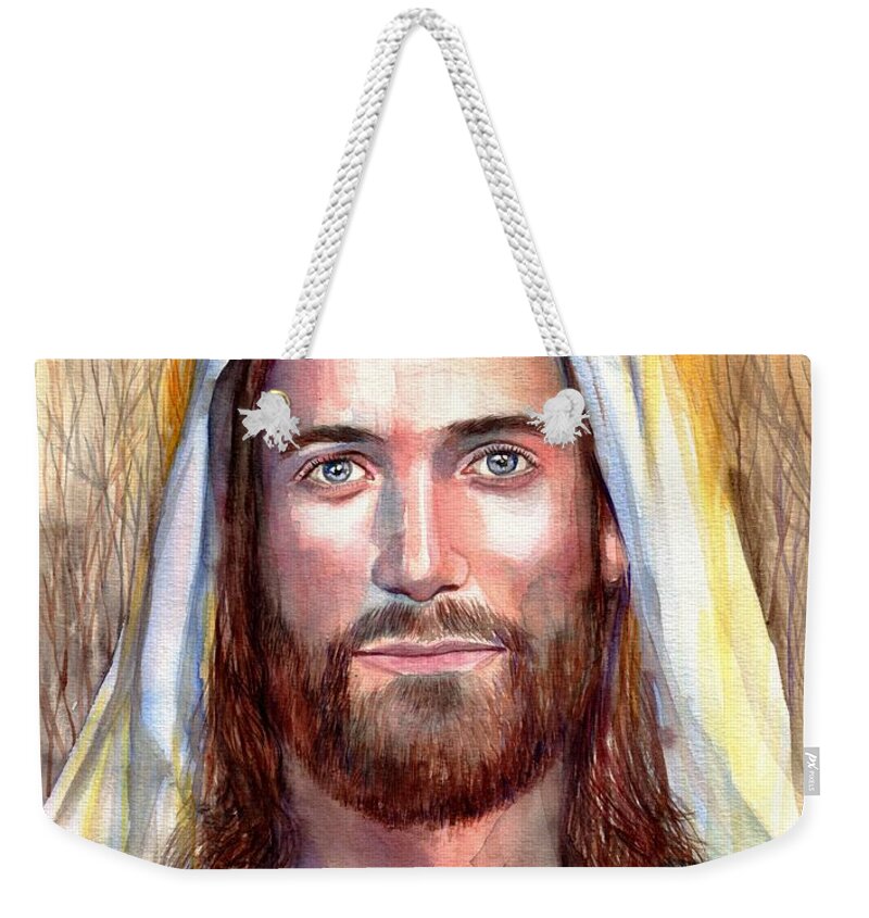 Jesus Weekender Tote Bag featuring the painting Jesus of Nazareth painting by Suzann Sines