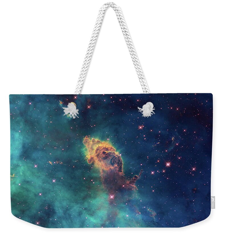 Carl Sagan Weekender Tote Bag featuring the photograph Jet in Carina by Marco Oliveira