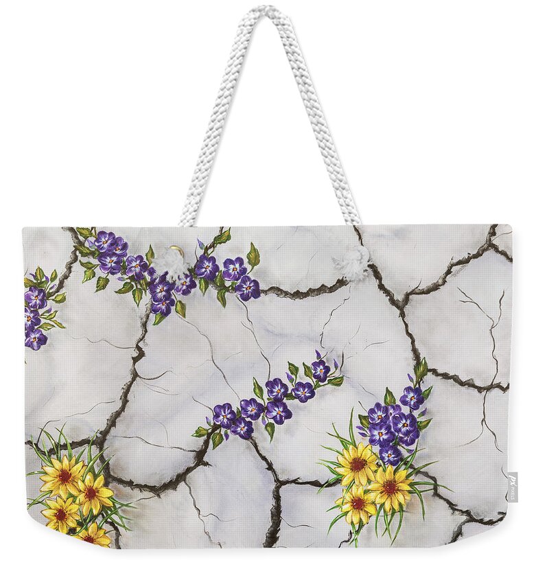 Flowers Weekender Tote Bag featuring the painting Jewels of the Desert by Neslihan Ergul Colley