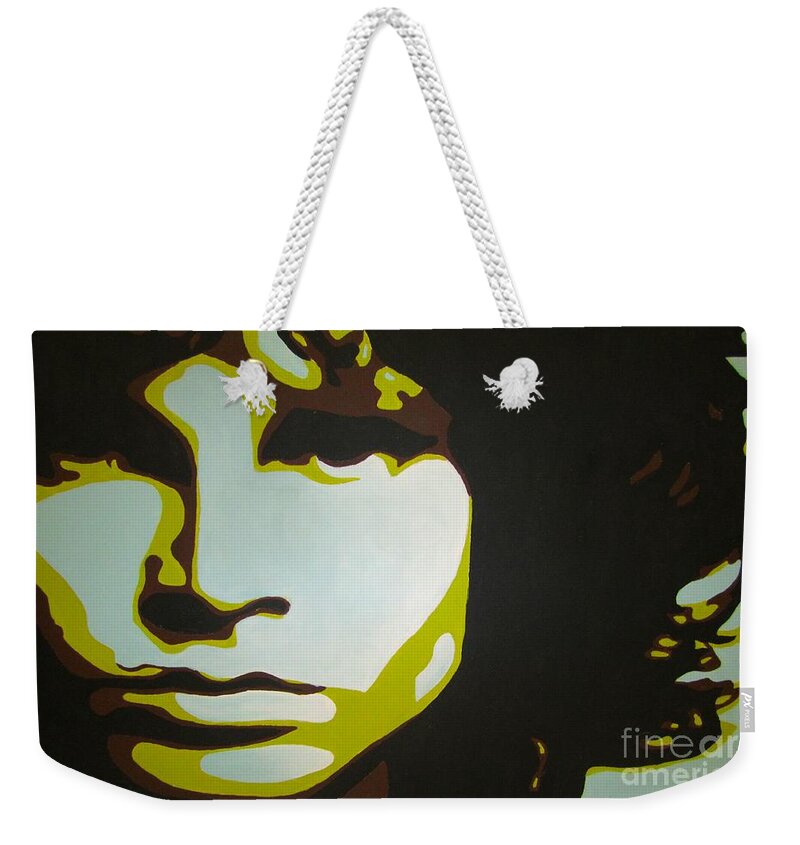 Jim Morisson Paintings Weekender Tote Bag featuring the painting Jim Morrison by Ashley Lane