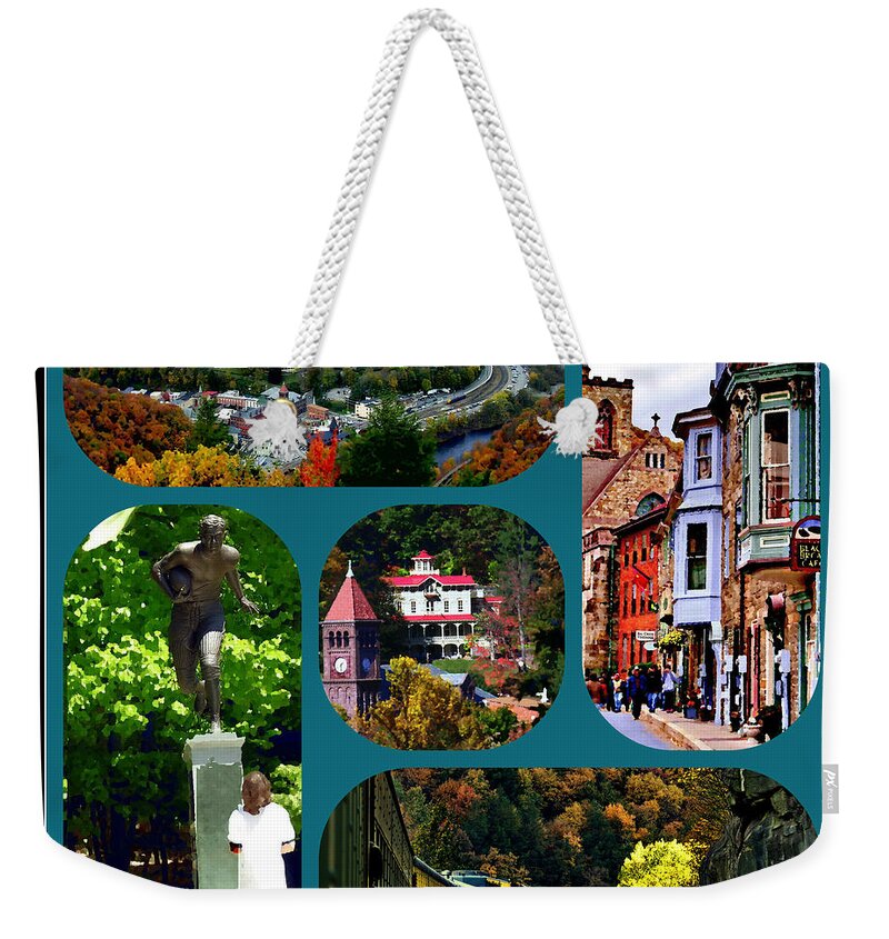 Jim Thorpe Pa Weekender Tote Bag featuring the photograph Jim Thorpe Composite by Jacqueline M Lewis