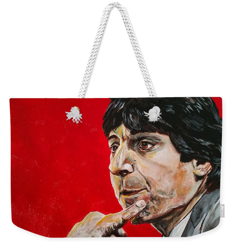 Portrait Weekender Tote Bag featuring the painting Jimmy V by Joel Tesch