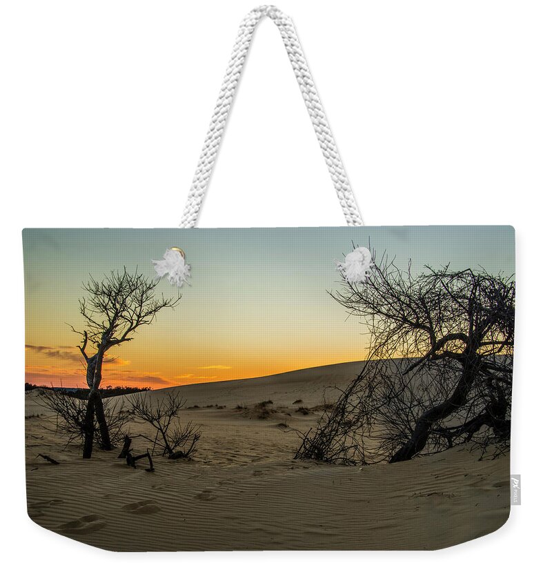 Kitty Hawk Weekender Tote Bag featuring the photograph Jockey's Ridge View by Donald Brown