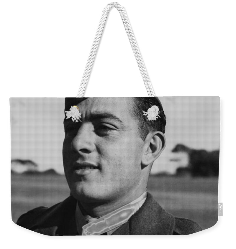 John Basilone Weekender Tote Bag featuring the photograph John Basilone by War Is Hell Store