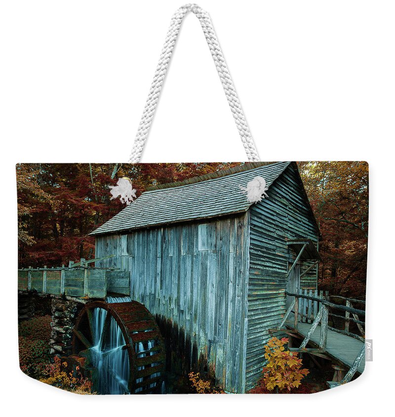 Tennessee Weekender Tote Bag featuring the pyrography John P. Cable Mill by Michael J Samuels