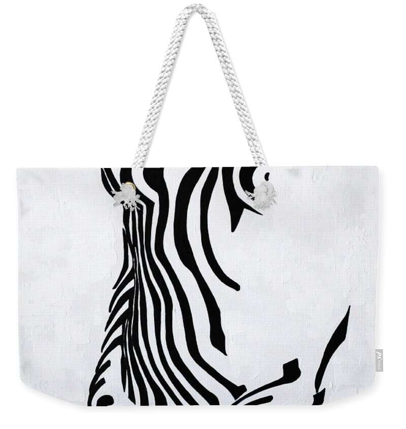 Black And White Weekender Tote Bag featuring the painting Journey of Discovery by Sonali Kukreja