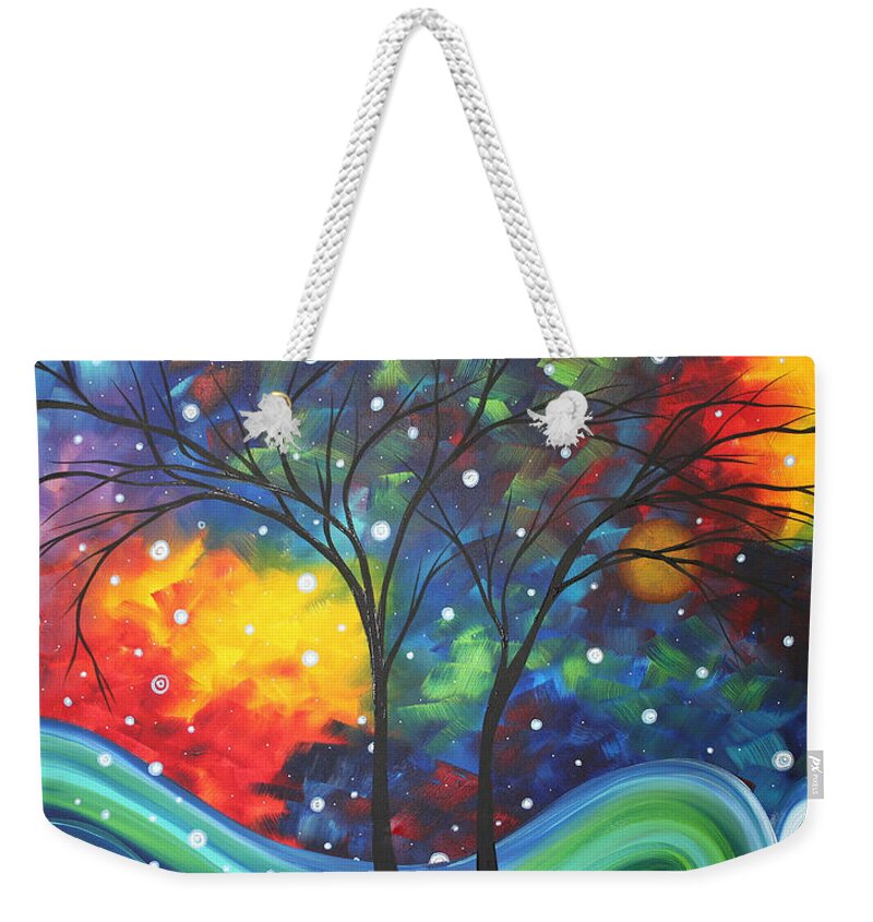 Abstract Weekender Tote Bag featuring the painting Joy by MADART by Megan Aroon