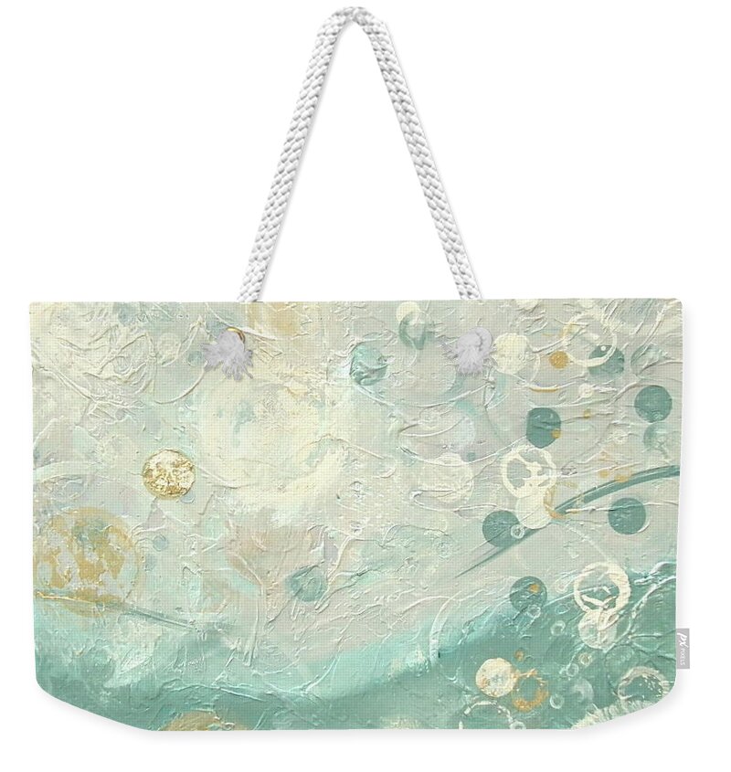 Abstract Weekender Tote Bag featuring the painting Joyful by Kristen Abrahamson