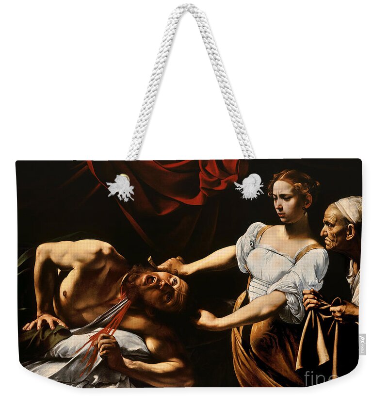 Caravaggio Weekender Tote Bag featuring the painting Judith and Holofernes by Caravaggio
