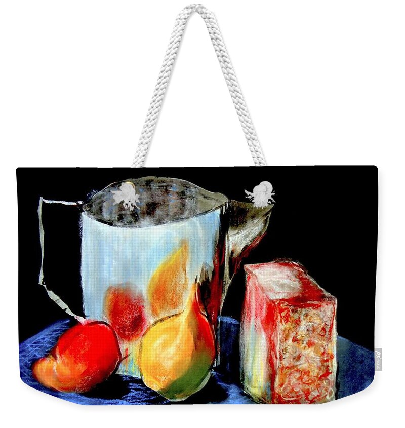 Kitchen Weekender Tote Bag featuring the painting Jug With Fruit by VIVA Anderson