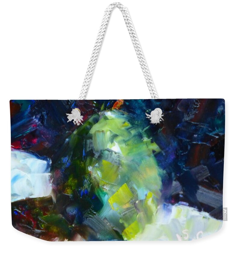 Still Life Weekender Tote Bag featuring the painting Juicy D'Anjou by Susan Woodward