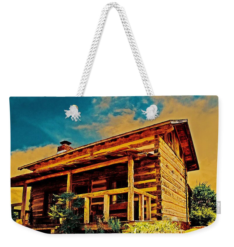 Log Weekender Tote Bag featuring the photograph JuJu's Cabin by Chas Sinklier