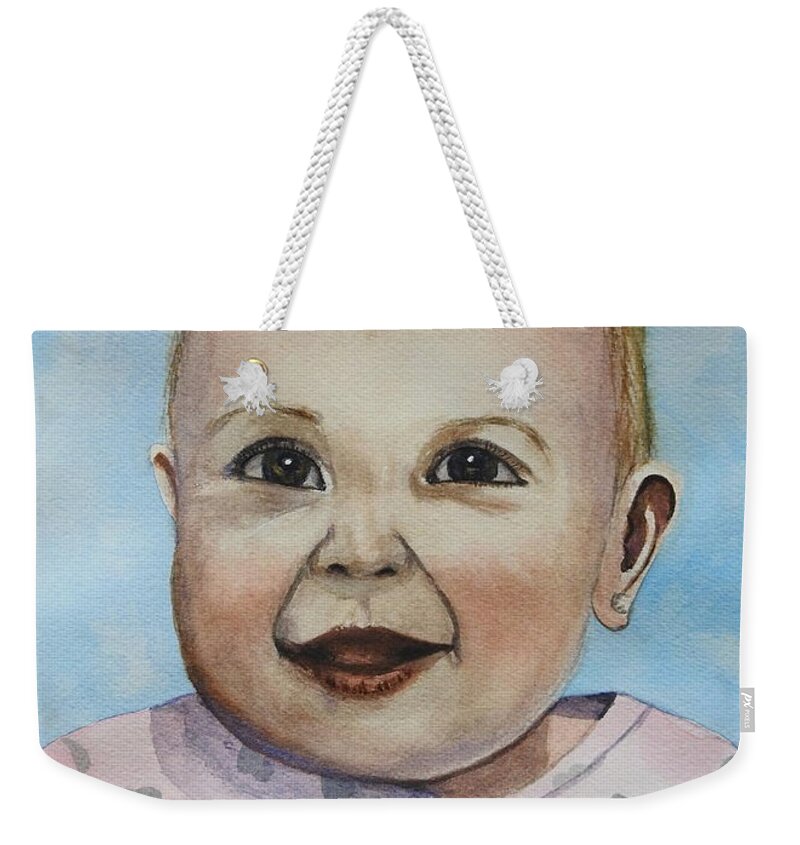 Young Weekender Tote Bag featuring the painting Julianna by Betty-Anne McDonald
