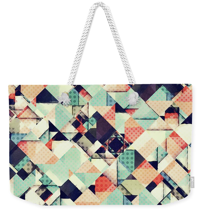 Pattern Weekender Tote Bag featuring the digital art Jumble of Colors And Texture by Phil Perkins