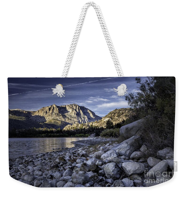 California Weekender Tote Bag featuring the photograph June Lake Shore 1 by Timothy Hacker