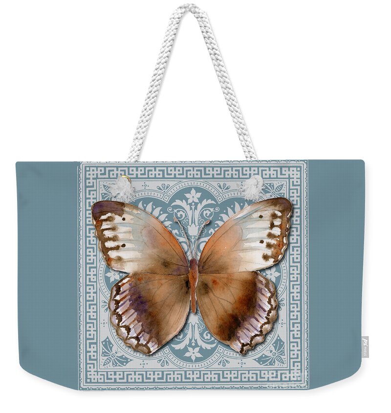 Laglaizei Weekender Tote Bag featuring the painting Jungle Queen Butterfly Design by Amy Kirkpatrick