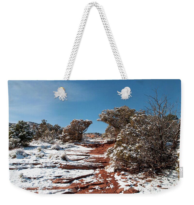 Desert Weekender Tote Bag featuring the photograph Juniper Archway by Julia McHugh