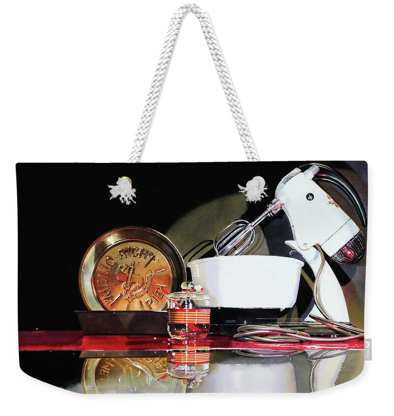 Mixer Weekender Tote Bag featuring the painting Just Beat It by Denny Bond
