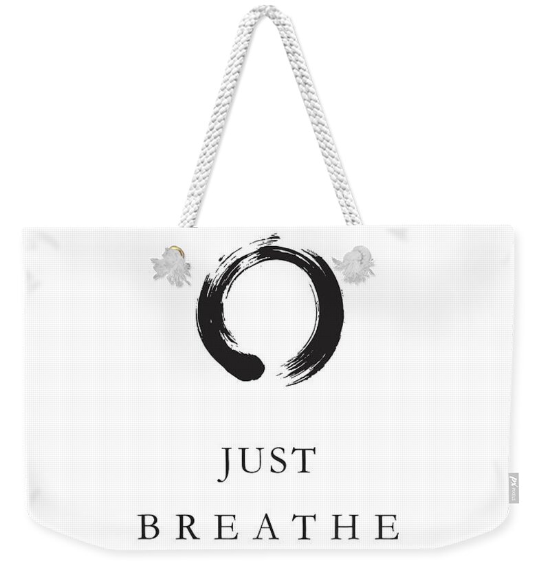 Breathe Weekender Tote Bag featuring the mixed media Just Breathe by Studio Grafiikka