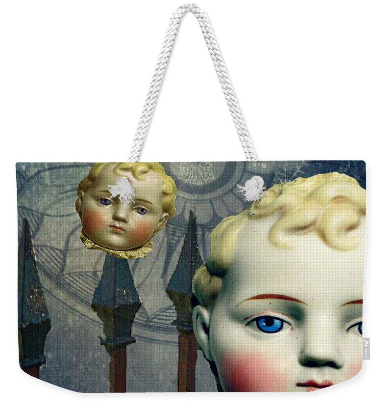 Porcelain Doll Weekender Tote Bag featuring the digital art Just like a Doll by Delight Worthyn