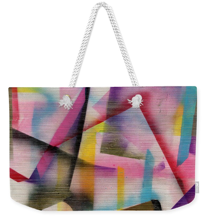 Everett Spruill Weekender Tote Bag featuring the painting Juxtaposition - H by Everett Spruill