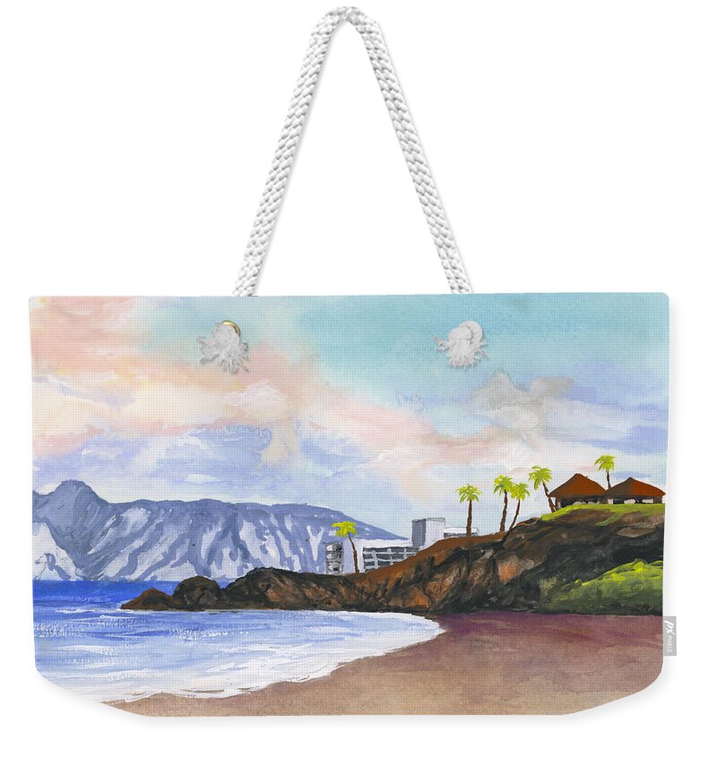 Maui Weekender Tote Bag featuring the painting Kaanapali Beach by Darice Machel McGuire