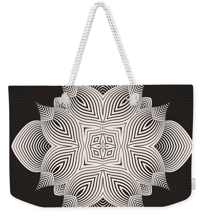 Kaleidoscope Weekender Tote Bag featuring the digital art Kal - 71c89 by Variance Collections