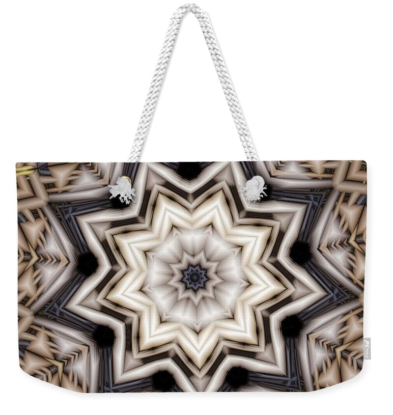 Kaleidoscope Weekender Tote Bag featuring the digital art Kaleidoscope 110 by Ronald Bissett