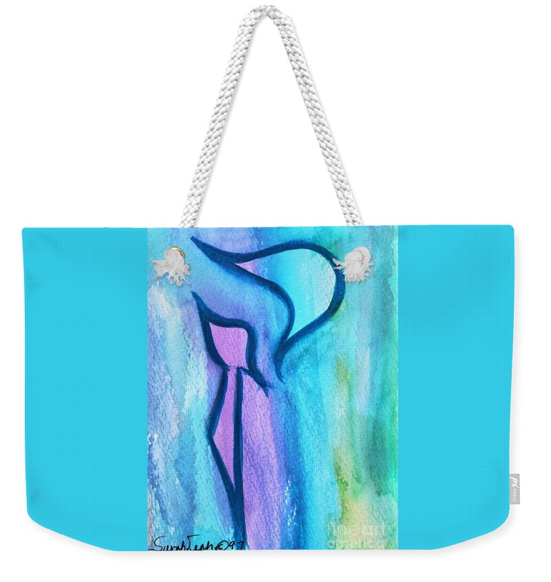 Kuf Kuph Caph Surround Weekender Tote Bag featuring the painting KALM KUF ku1 by Hebrewletters SL