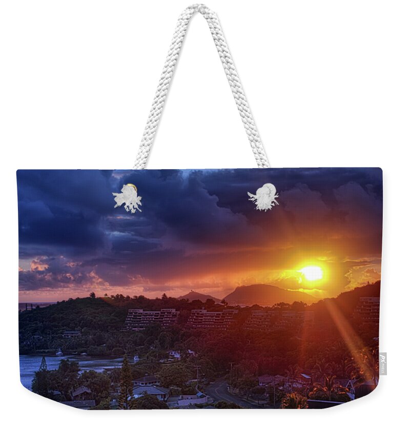 Hawaii Weekender Tote Bag featuring the photograph Kaneohe Sunrise by Dan McManus