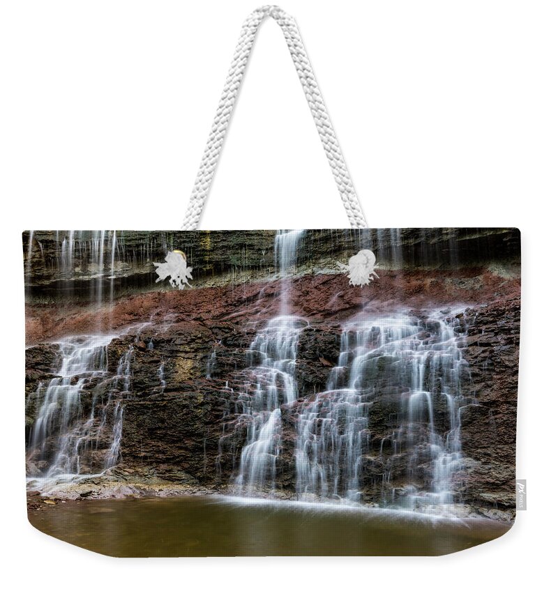 Jay Stockhaus Weekender Tote Bag featuring the photograph Kansas Waterfall 3 by Jay Stockhaus