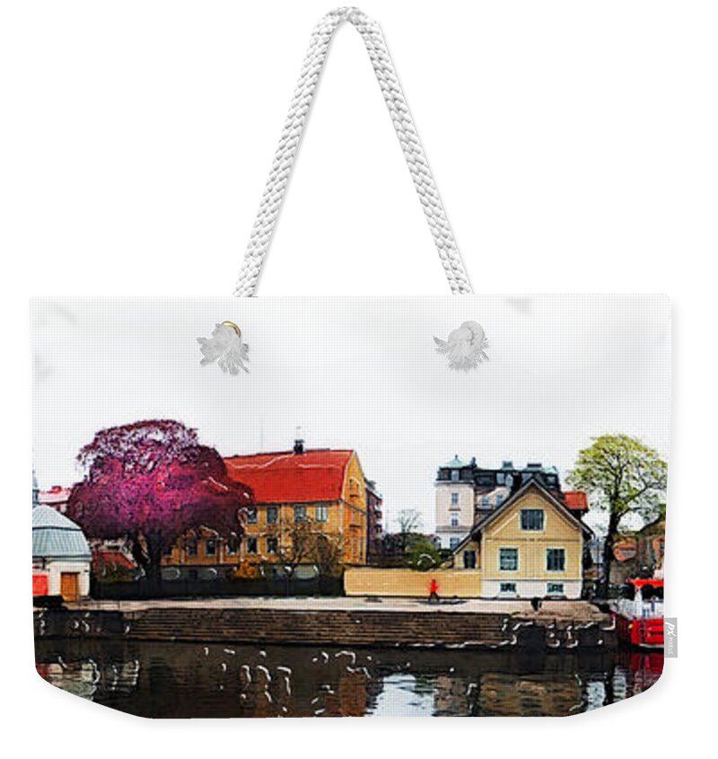 Karlskrona Weekender Tote Bag featuring the painting Karlskrona 7 watercolor painting by Justyna Jaszke JBJart