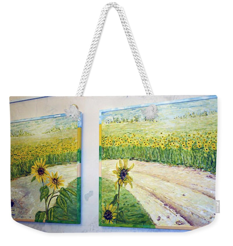 Landscape Weekender Tote Bag featuring the painting Kavarna1 by Pablo de Choros
