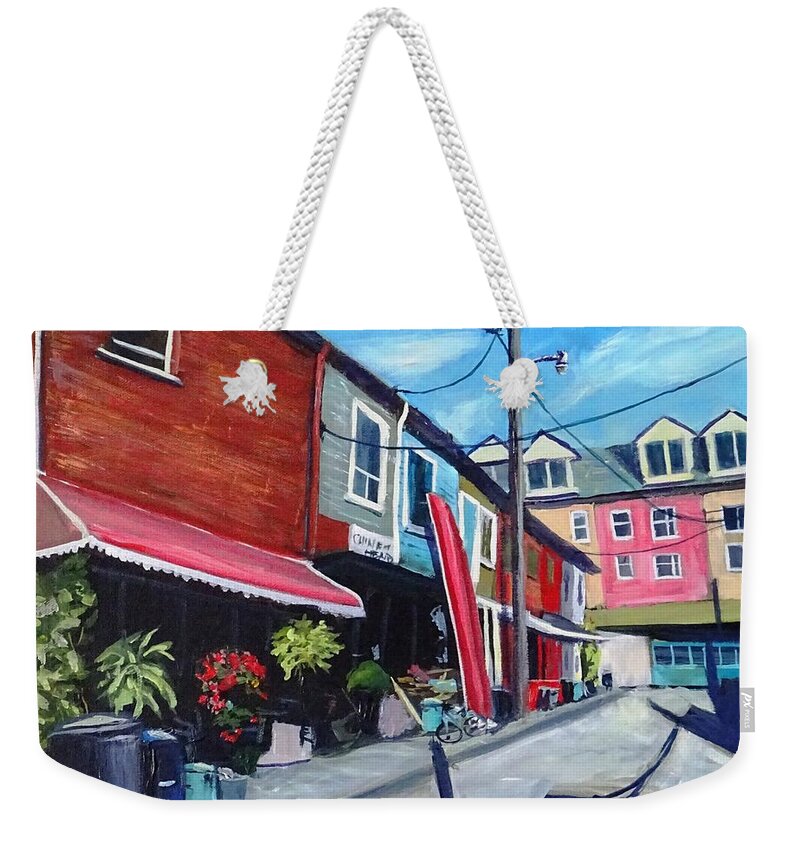 Landscape Weekender Tote Bag featuring the painting Kensington Lane by Brent Arlitt