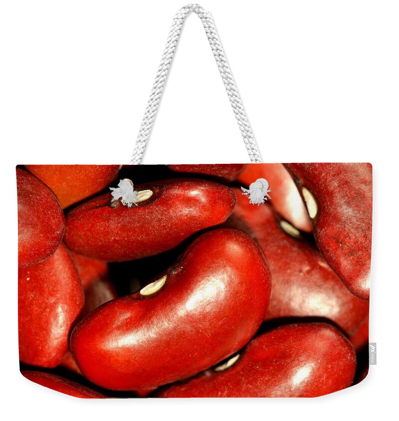 Kidney Beans Chili Bean Red Food Macro Close-up Weekender Tote Bag featuring the photograph Kidney Beans by Ian Sanders