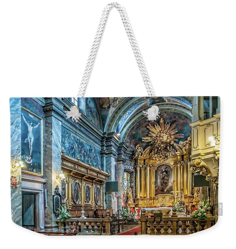 Cathedral Weekender Tote Bag featuring the photograph Kielce Cathedral in Poland by Brian Tarr