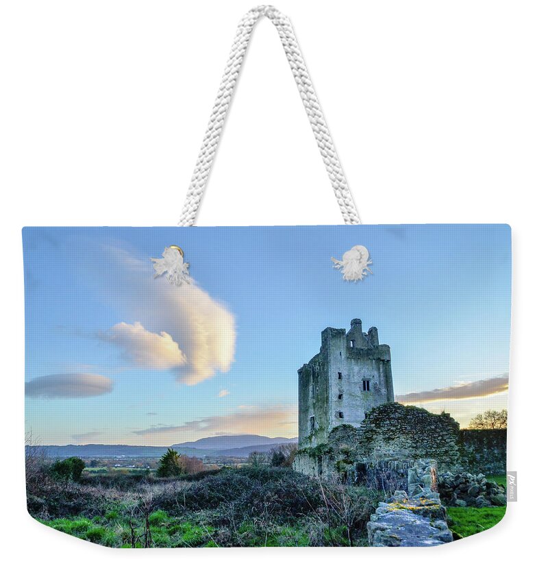 Kilcash Weekender Tote Bag featuring the photograph Kilcash Castle UFO by Joe Ormonde
