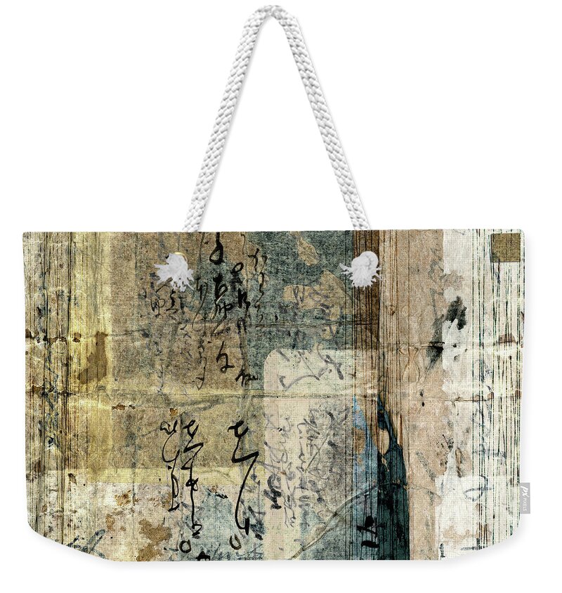 Japan Weekender Tote Bag featuring the mixed media Kimono Package Montage 4 by Carol Leigh