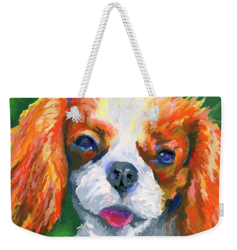 Dog Weekender Tote Bag featuring the painting King Charles by Stephen Anderson