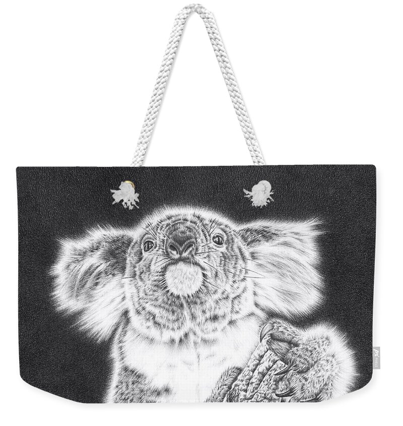 Koala Weekender Tote Bag featuring the drawing King Koala by Casey 'Remrov' Vormer