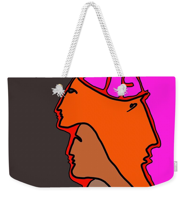 Faces Weekender Tote Bag featuring the digital art King's Quartet by Jeffrey Quiros