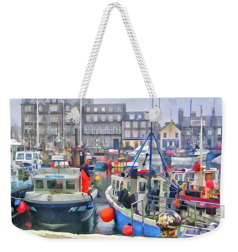 Kirkwall Weekender Tote Bag featuring the photograph Kirkwall Harbour by Monroe Payne